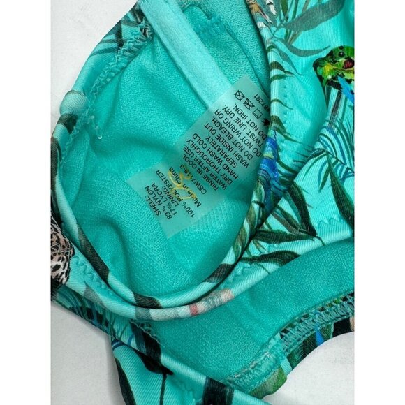 Johnny Was Taina Underwire Bikini Top Blue Jungle Animal Floral Size Small S NEW - Picture 9 of 9